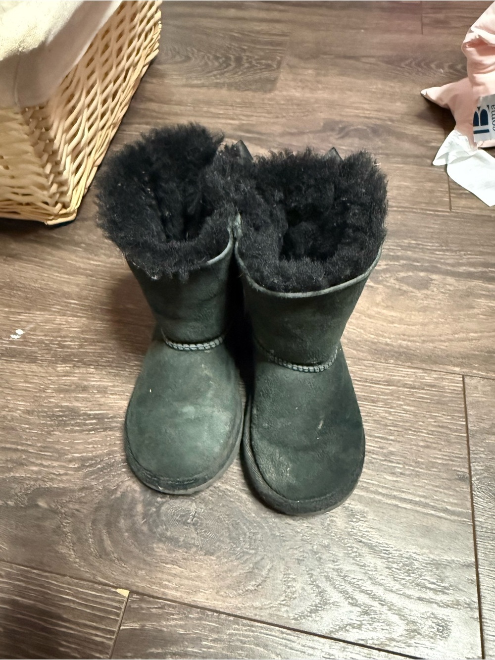 UGG Kids Black Bailey Bow Boots